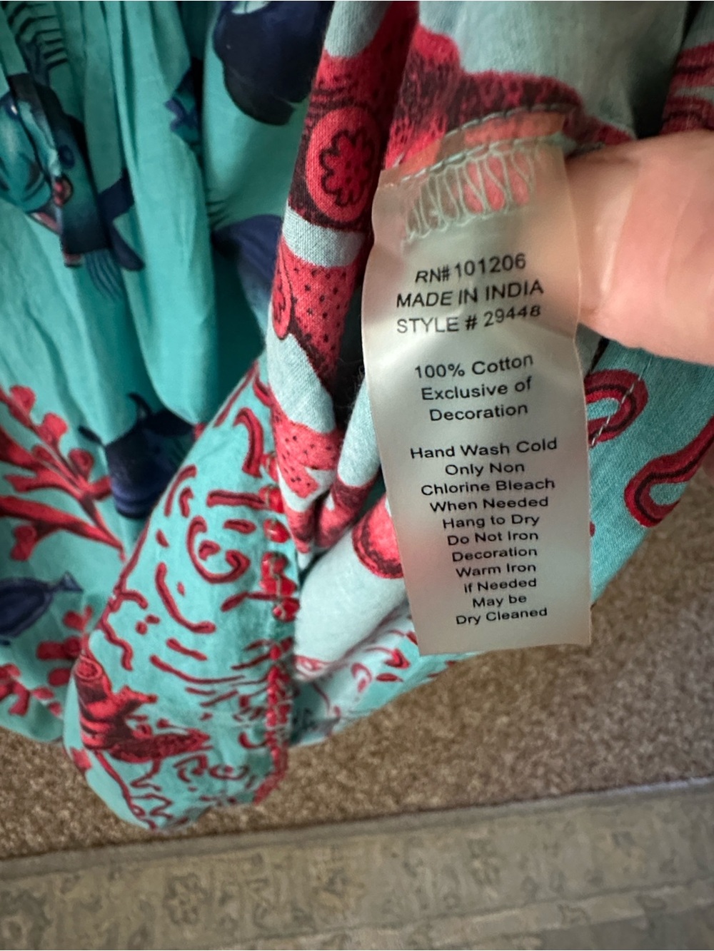Soft Surroundings fish print cover up - Picture 5 of 11